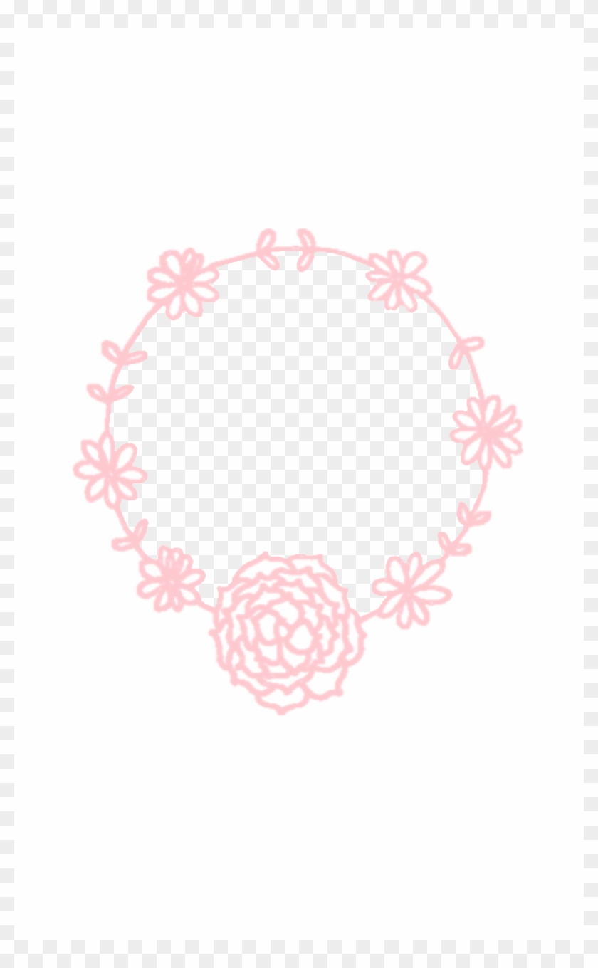 Minimal Pink White Floral Wreath Iphone Background - Rose Clipart