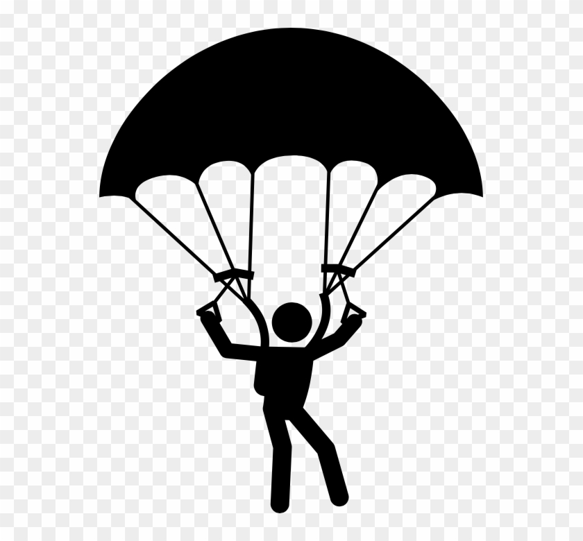Skydiving Clipart Clip Art - Sky Diving Clipart Black And White - Png Download #133881
