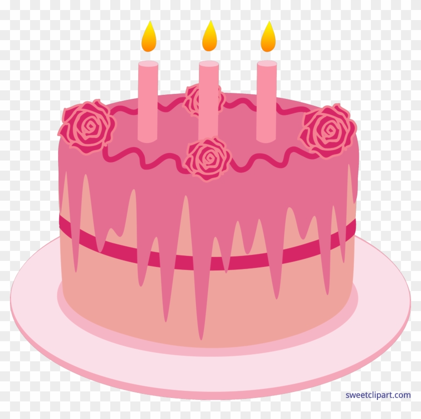 Strawberry Clipart Birthday Cake - Pink Birthday Cake Png Transparent Png