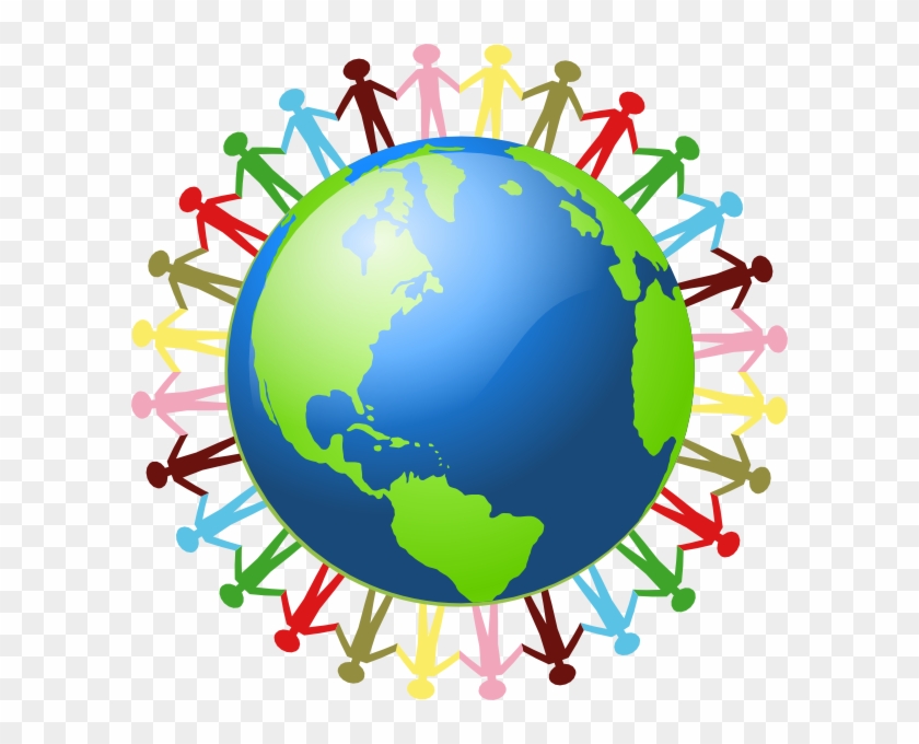 People Holding Hands Around The World Clip Art - People Holding Hands Around The World - Png Download