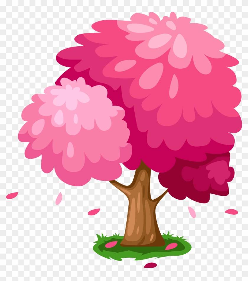 Cherry Blossom Clipart Pretty - Cute Tree Clipart Png Transparent Png #135194