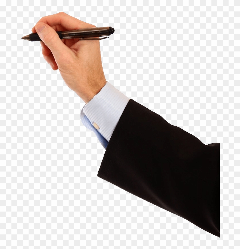 Hand Holding Pen Writing On Wall - Hand With Pen Png Clipart