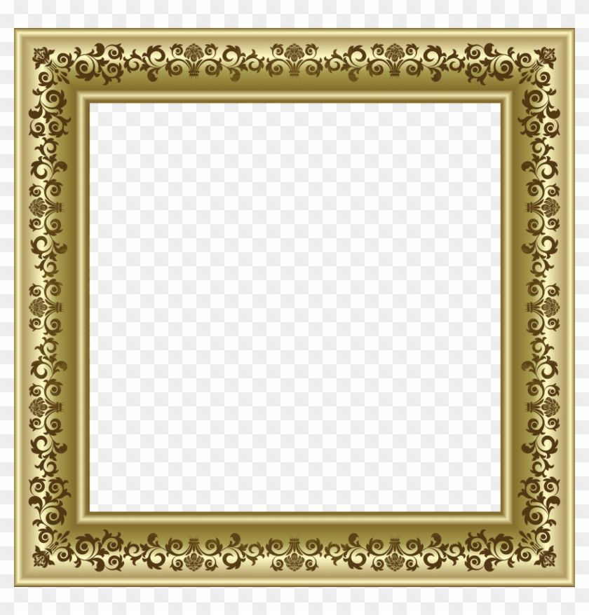 Gold Photo Frame Png With Brown Ornaments - Frames Psd Files Free Download Clipart