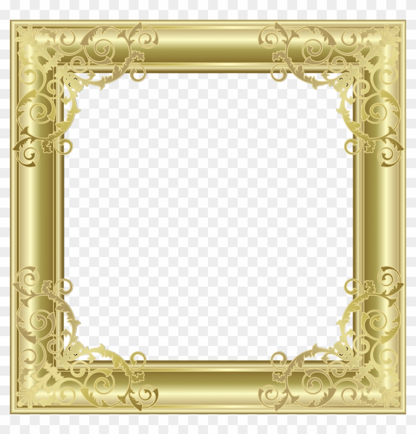 Gold Transparent Png Photo Frame - Transparent Background Golden Frame Clipart #135778