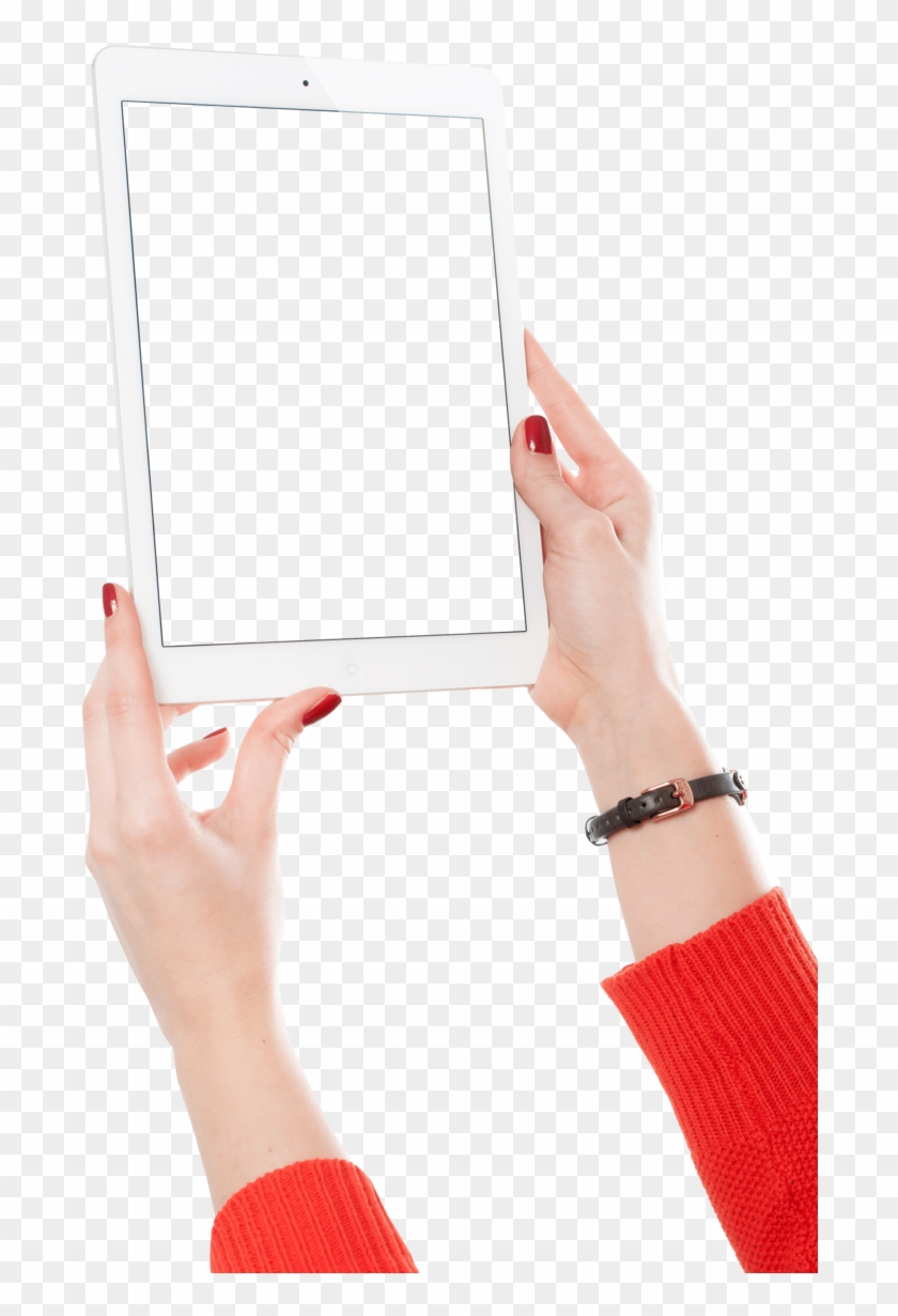 Download Girl Hand Holding White Tablet Png Image - Girl Hand Holding Png Clipart