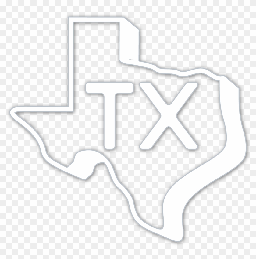 Texas White Outline , Png Download - Black-and-white Clipart
