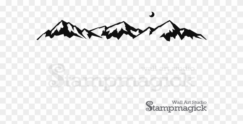 Black Red Mountain Decal Clipart