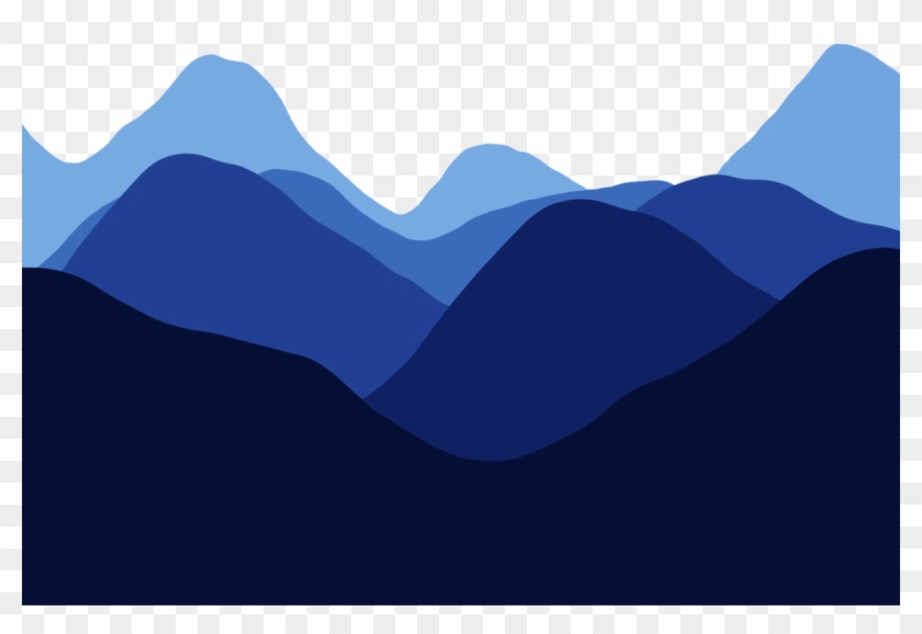 Drawing Mountain Range Silhouette Ridge - Free Mountain Silhouette Clip Art - Png Download