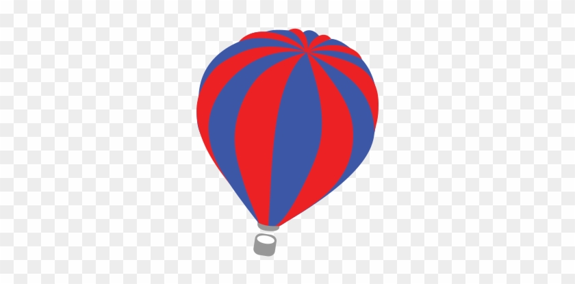 Red Blue Hot Air Balloon - Transparent Background Hot Air Balloon Cartoon Clipart #136571