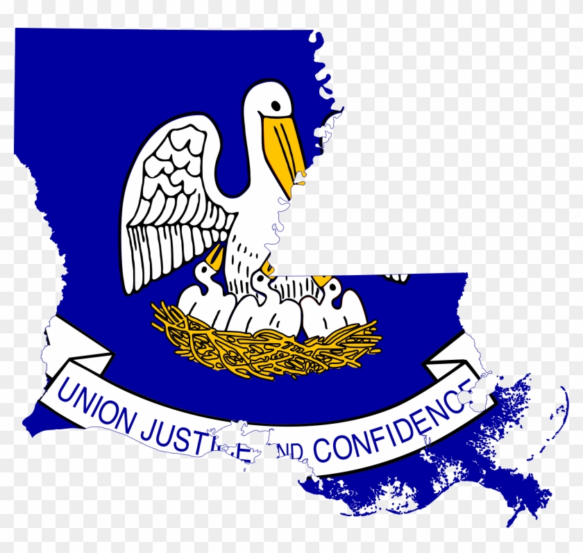 Texas Outline With Flag Png - Louisiana State Flag Map Clipart