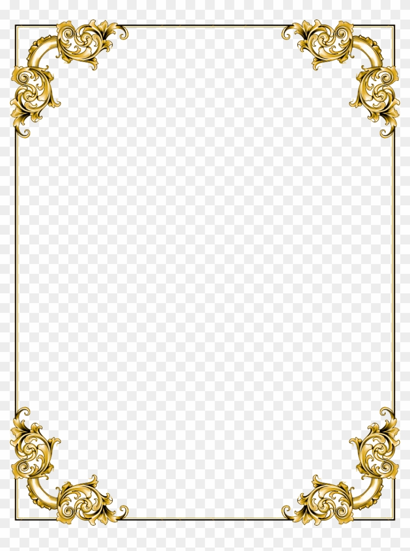 Fancy Gold Border Png Clipart #136910