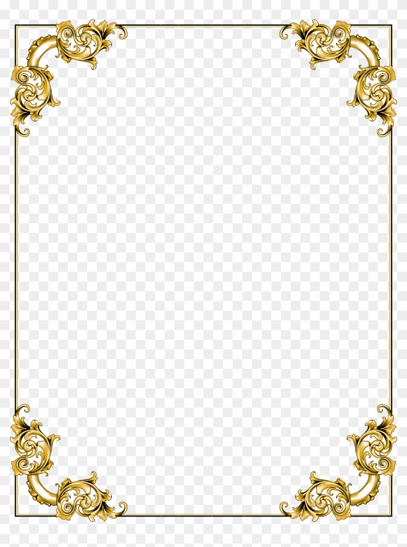 Fancy Gold Border Png Clipart #136910