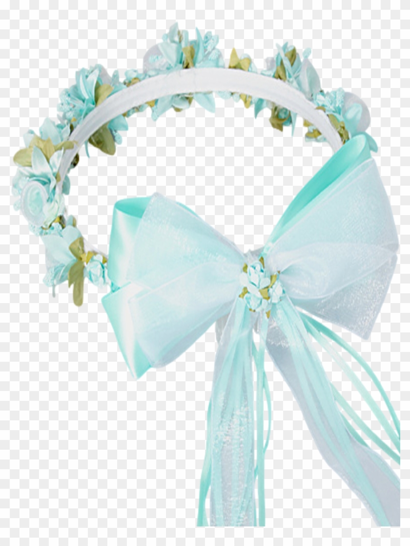 Mint Green Floral Crown Wreath Handmade With Silk Flowers, - Floral Design Clipart #137073