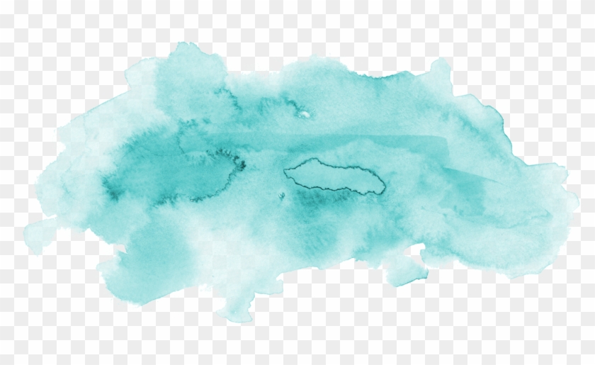 Black And White Library Collection Of Free Watercolor - Teal Watercolor Png Clipart