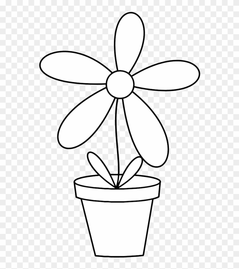 Awesome Flower Pot Images Black And White Clipart Transparent - Flowerpot - Png Download #137306