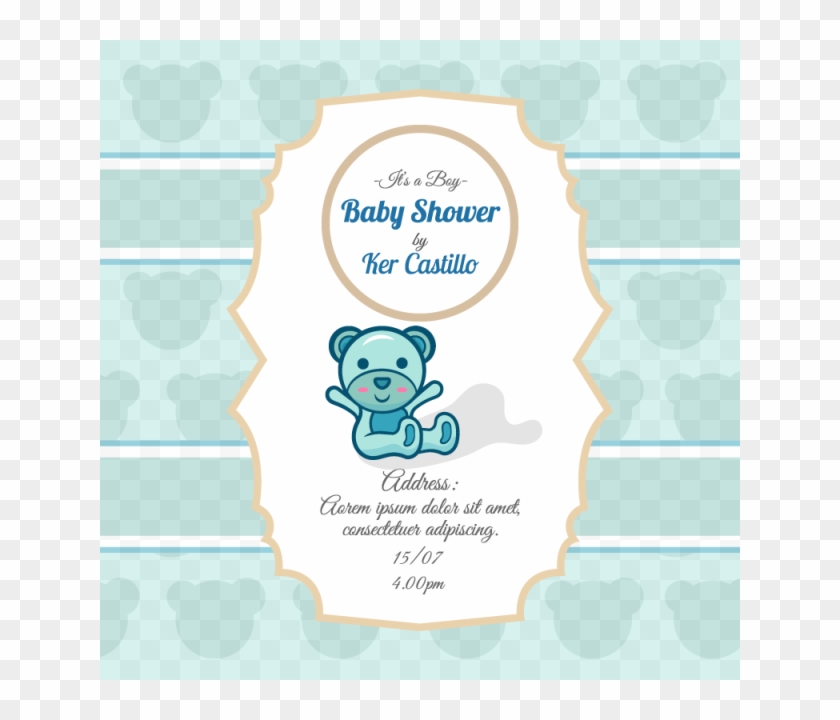 Blue Baby Shower Vertical Banner Vectors Eps File - Invitation Clipart #137480
