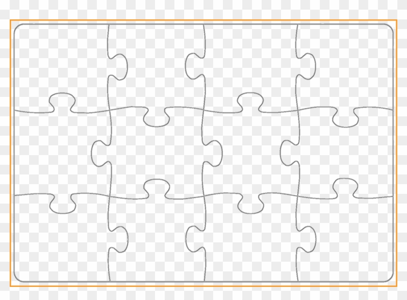 Clip Art Free Stock Drawing Puzzle 12 Piece - Line Art - Png Download