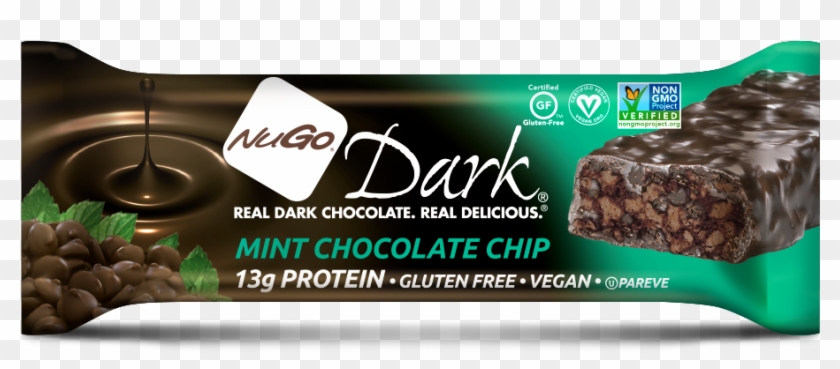 Every Nugo Dark® Bar Is Dipped In Decadent, Antioxidant-rich, - Nugo Mint Chocolate Chip Clipart #137650