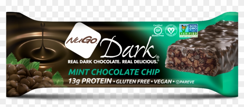 Every Nugo Dark® Bar Is Dipped In Decadent, Antioxidant-rich, - Nugo Mint Chocolate Chip Clipart