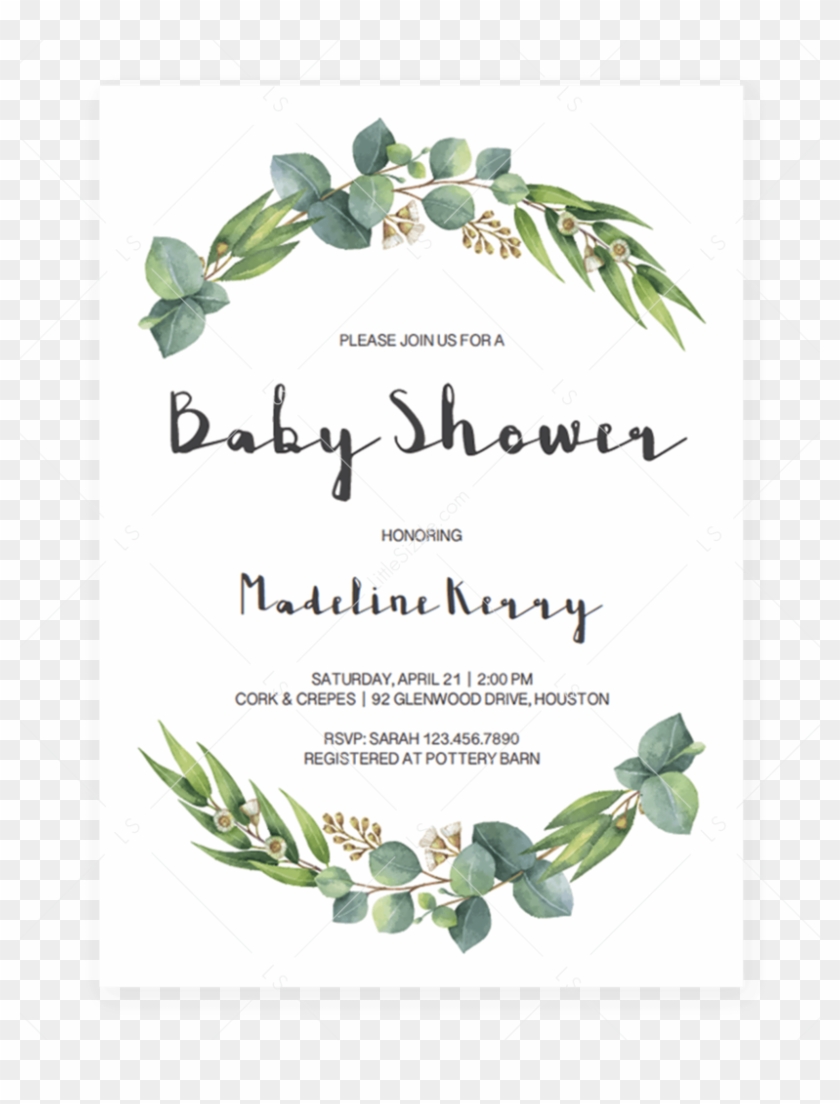 Eucalyptus Baby Shower Invitation Download By Littlesizzle - Baby Shower Alphabet Book Sign Clipart #138566