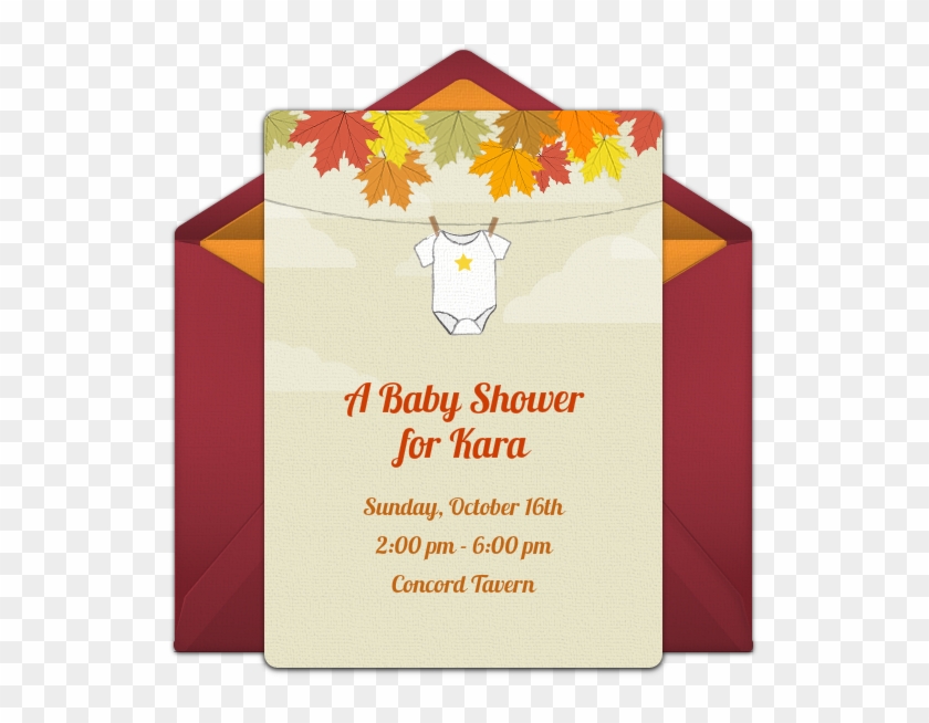 Autumn Baby Shower Online Invitation - Baby Shower Invitations Fall Theme Boy Free Clipart #138690