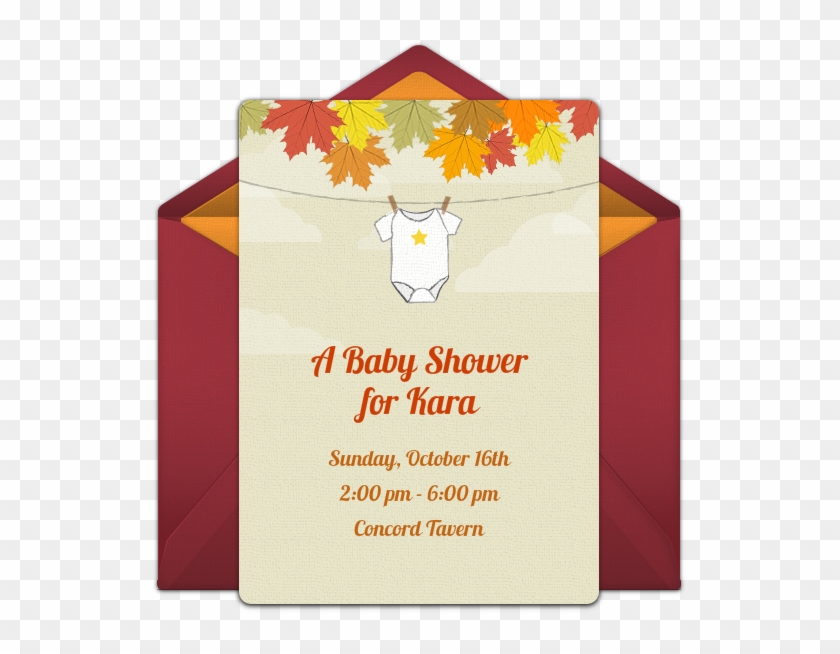 Autumn Baby Shower Online Invitation - Baby Shower Invitations Fall Theme Boy Free Clipart #138690