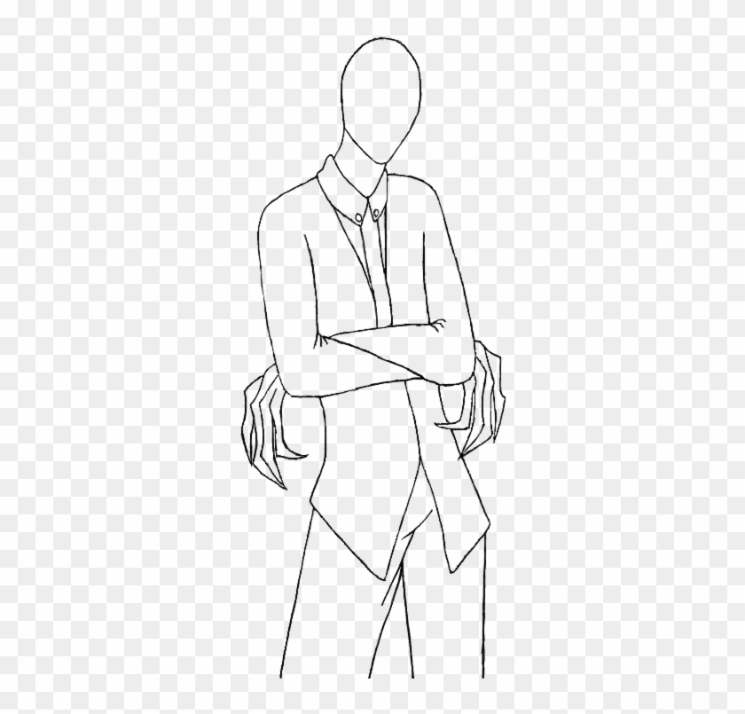 Transparent Slender Man Game Sketch Coloring Page - Standing Clipart #138788