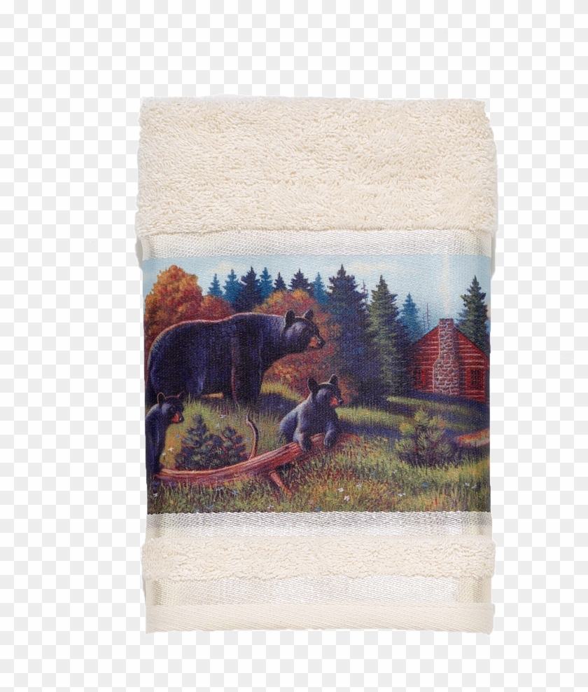 Black Bear Lodge Ivory Hand Towel Clipart #1300016