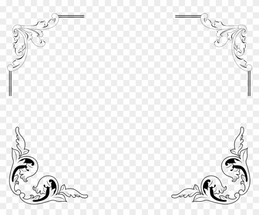 N Victorian Border Frame Art Deco Corner - Esquina Separadores Marcos Vintage Png Clipart #1300286