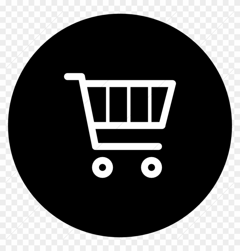 Black Shopping Cart - Icon Shopping Cart Circle Clipart #1300463