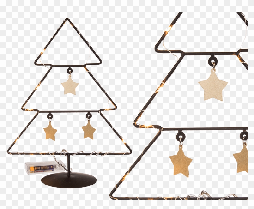 Black Metal Tree With Gold Coloured Star Deco & 10 - Christmas Tree Clipart