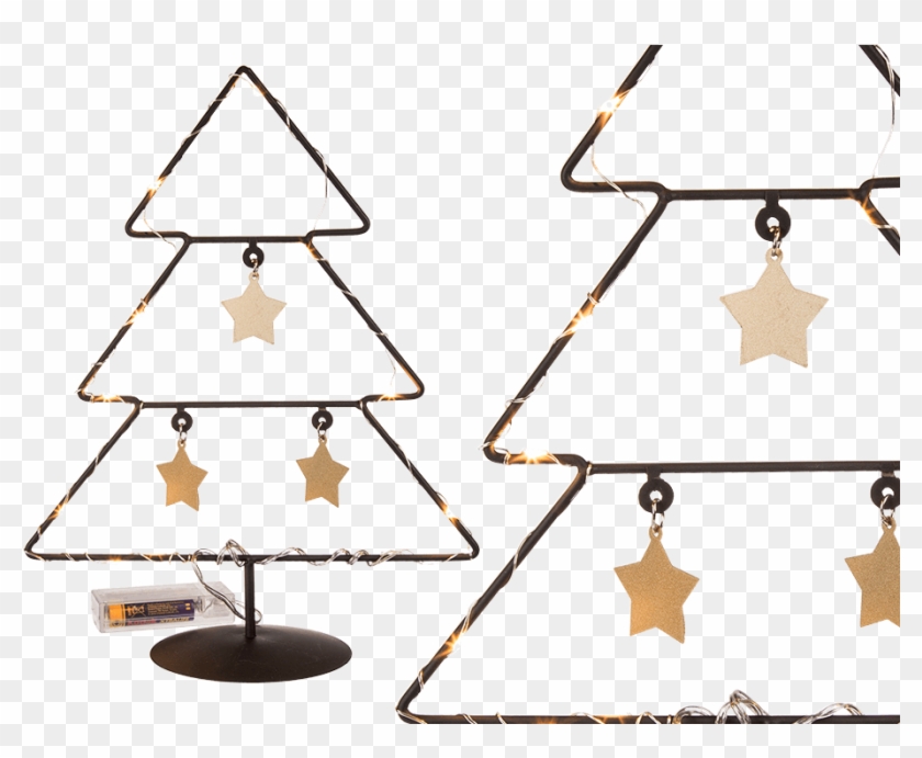 Black Metal Tree With Gold Coloured Star Deco & 10 - Christmas Tree Clipart #1300491