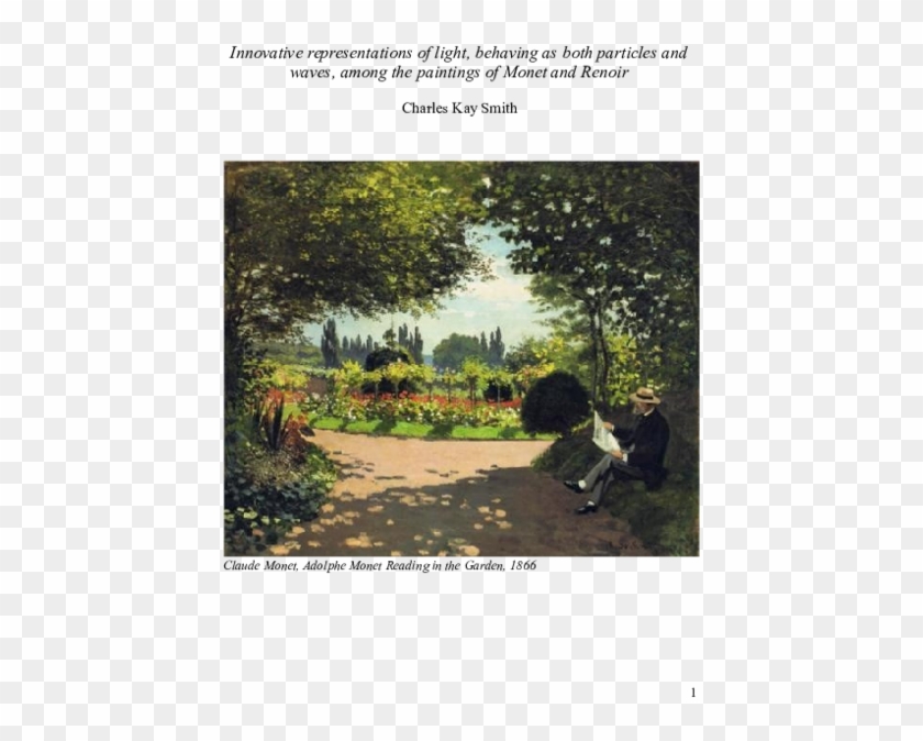 Doc - Claude Monet Adolphe Monet Reading In The Garden Clipart #1300704