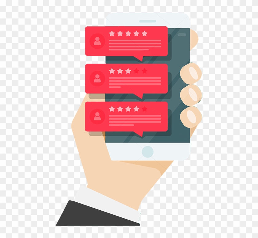 6 Stock Vector Review Rating Bubble Speeches On Mobile - Mobile Review Rating Clipart