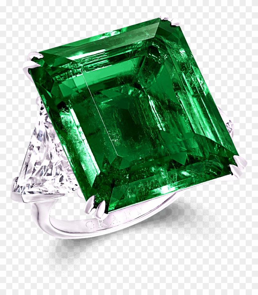 A Graff Emerald And Diamond Ring Featuring A - Emerald Clipart #1301225