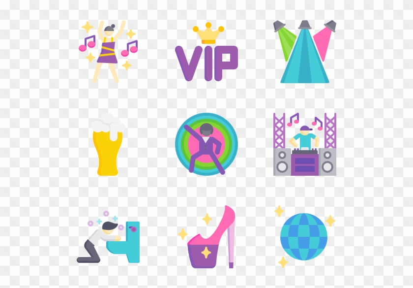 Discotheque - Disco Icons Clipart
