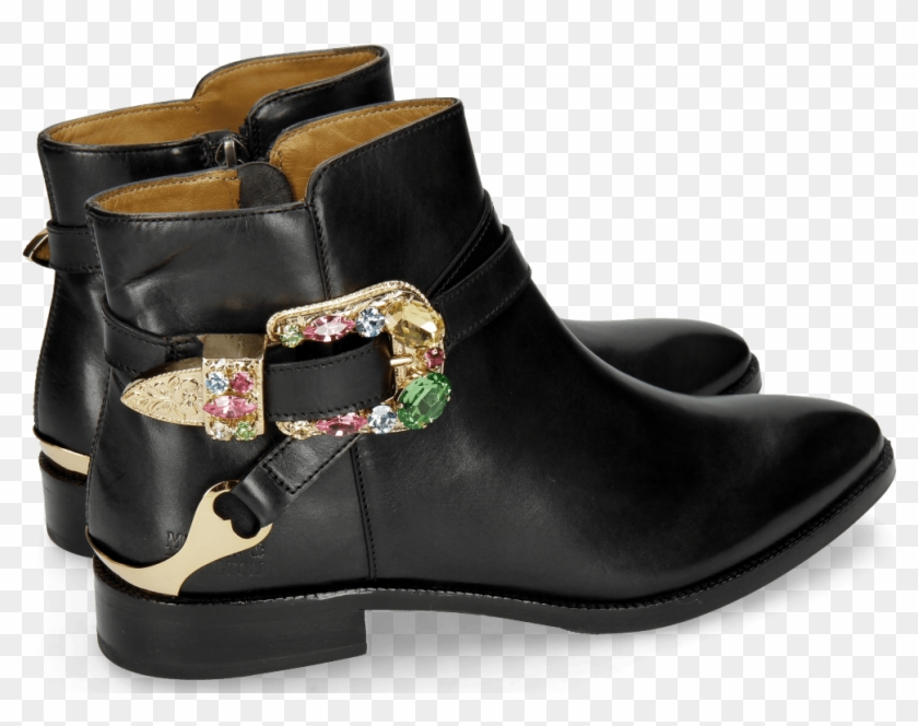 Ankle Boots Candy 8 Black Buckle Multi - Motorcycle Boot Clipart #1301933