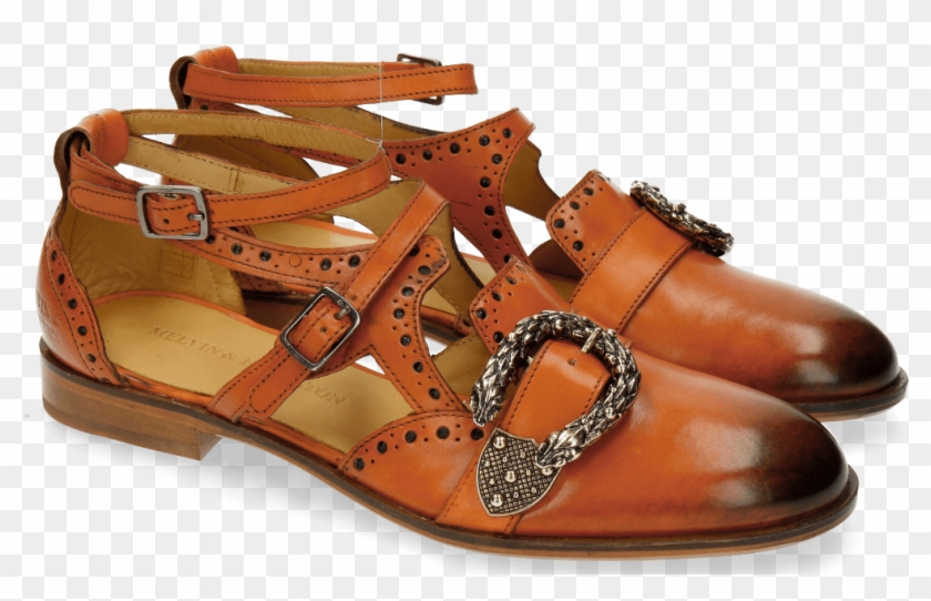 Sandals Sally 69 Orange Buckle Snake - Fisherman Sandal Clipart