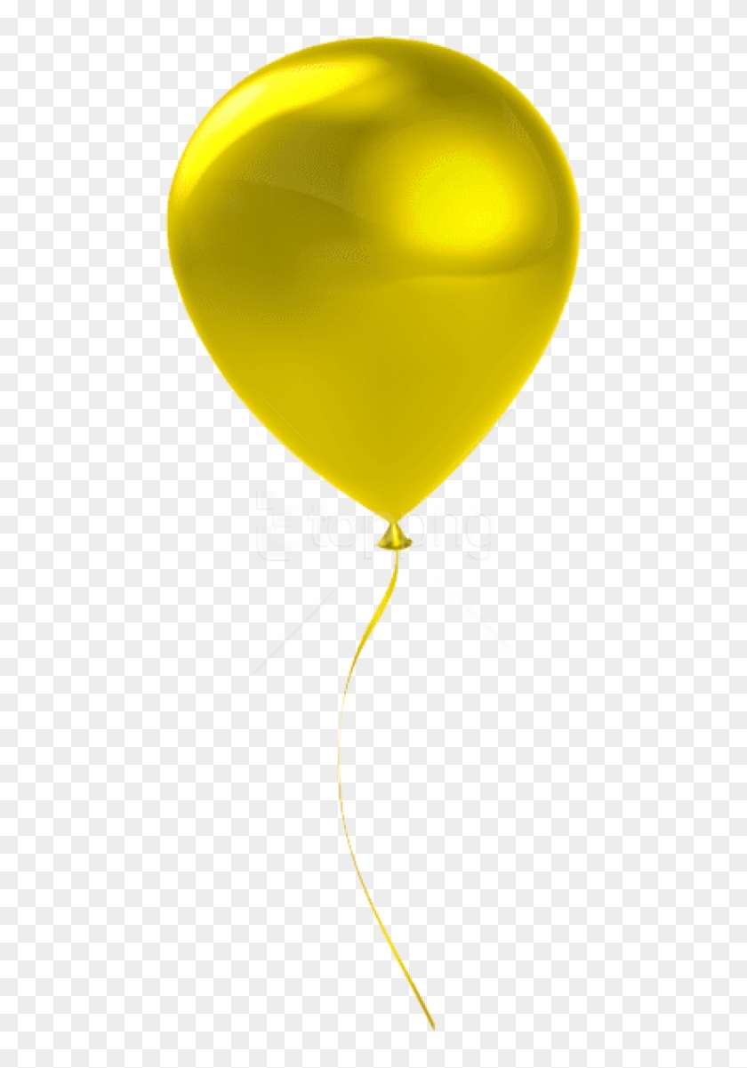 Free Png Download Single Yrllow Balloon Transparent - Birthday Single Yellow Balloons Clipart