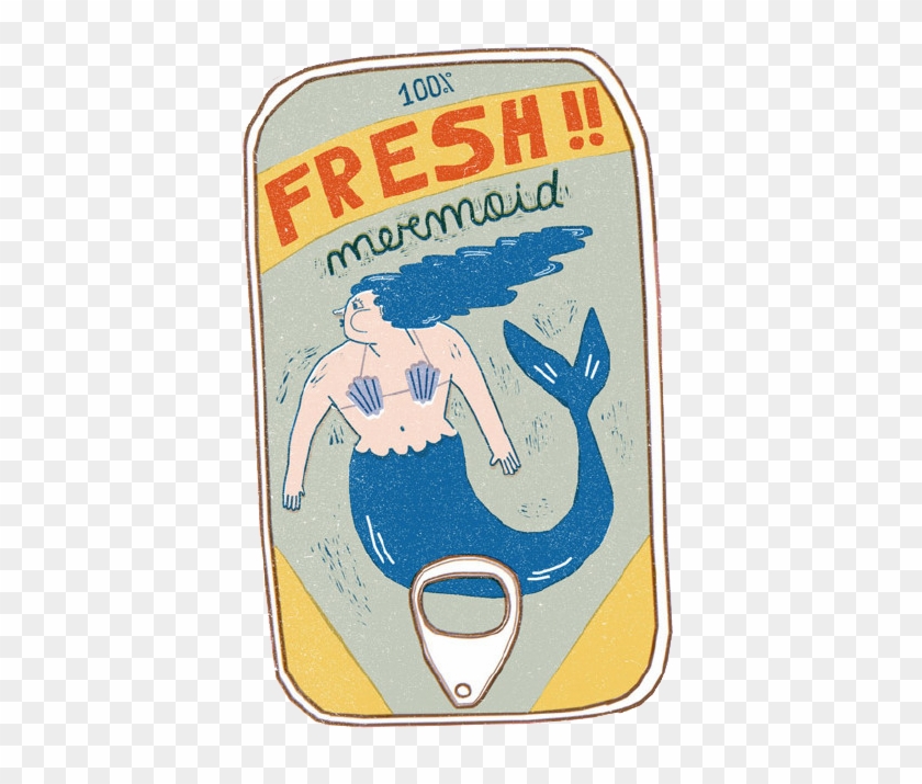 Canned Illustrator Poster Illustration Cartoon Mermaid - Drawing Clipart