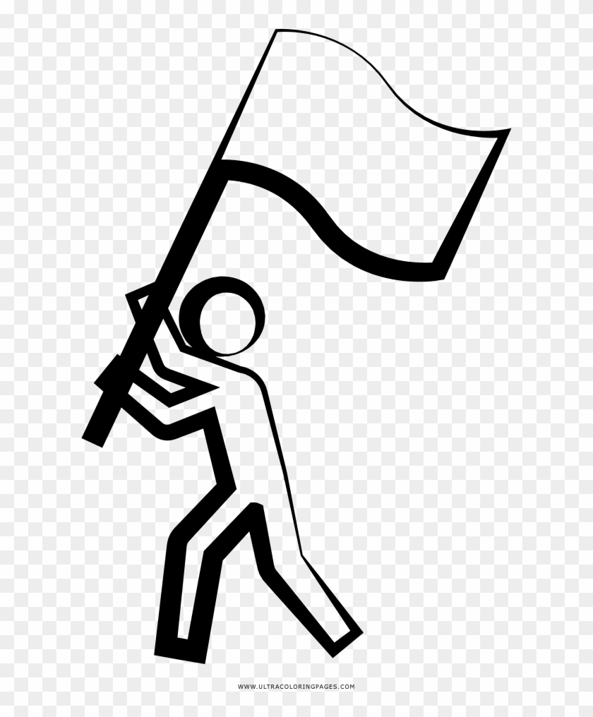 Waving Flag Coloring Page Clipart #1303408