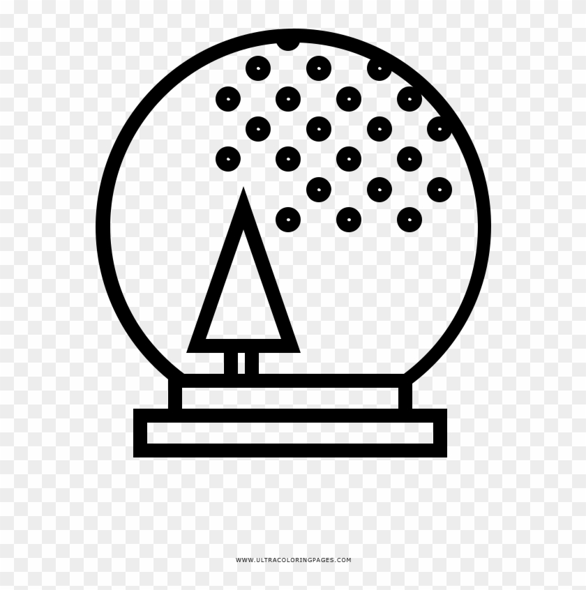 Snow Globe Coloring Page - Circle Clipart #1303840