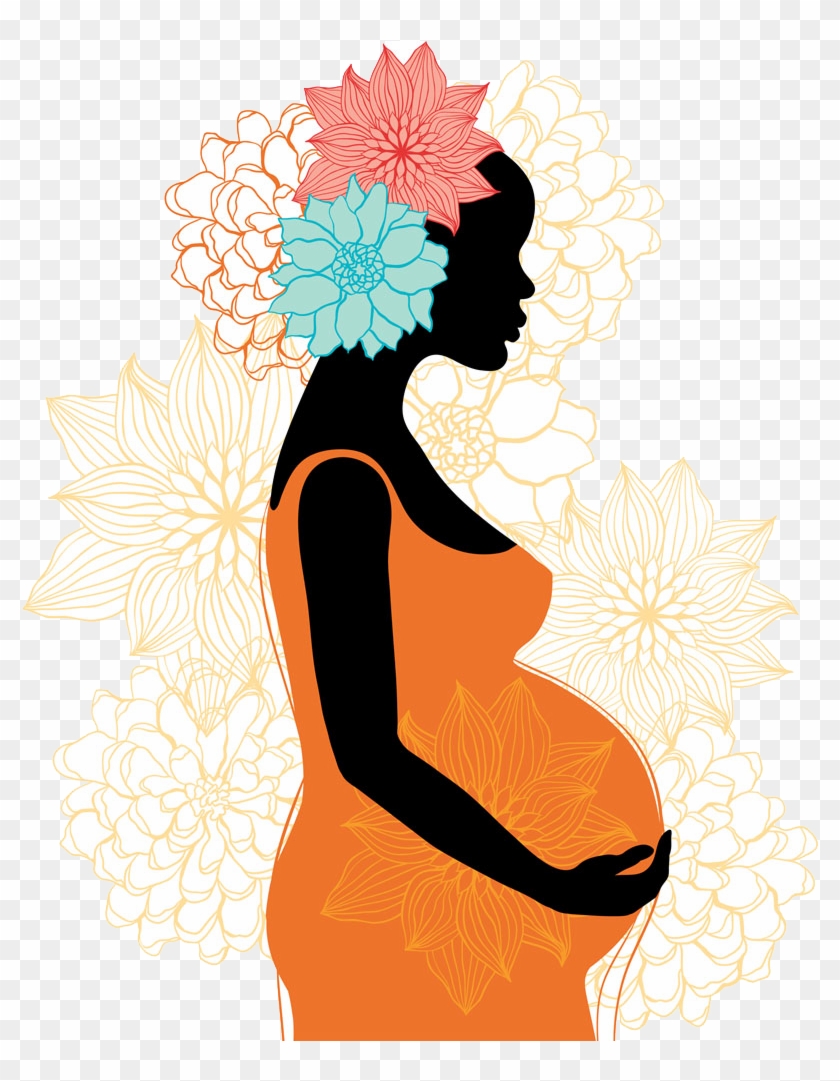 Pregnancy Silhouette Woman Clip Art - Png Download