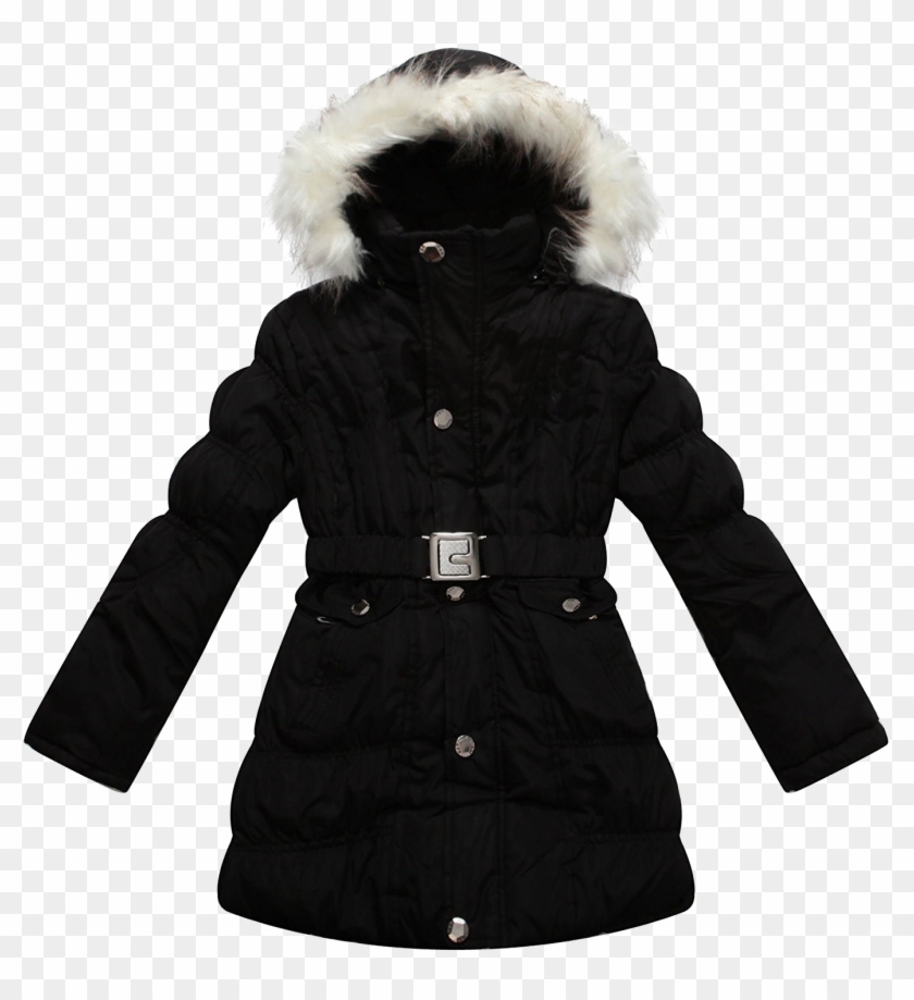 Black Winter Jacket For Women Png Transparent Image - Girls Winter Coats Black Clipart #1303997