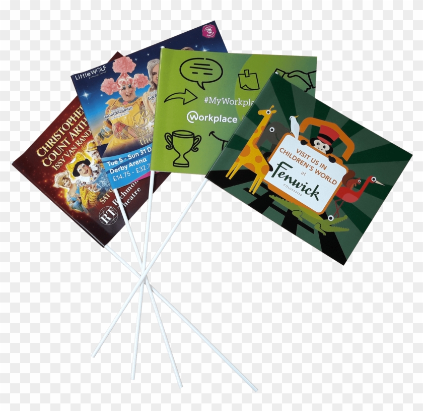 Express Hand Waving Flags - Flyer Clipart