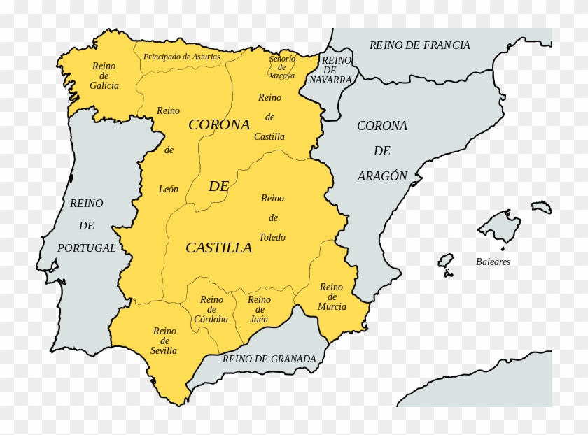 Corona De Castilla Y Sus Subdivisiones Antes De 1492 - Castile 1400 Clipart #1305018