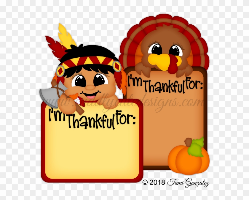 Thankful Indian & Turkey Blocks Cute Designs, Tole - Cartoon Clipart
