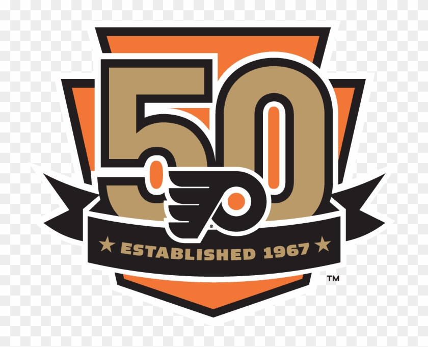 Flyers Png - Philadelphia Flyers 50th Anniversary Logo Clipart #1305834