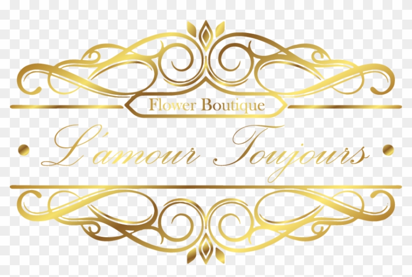 L'amour Toujours Flower Boutique - Gold Floral Ornaments Png Clipart