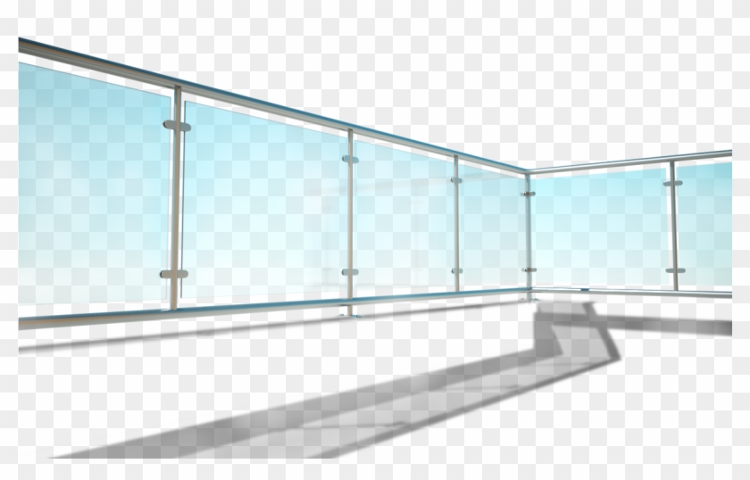 Glass Fence Png - Balcony Glass Railing Png Clipart #1306352